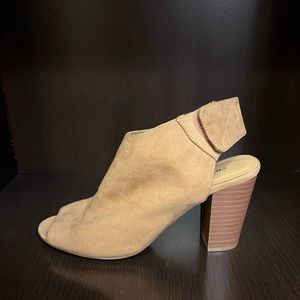Chinese Laundry Open Toe Booties with Velcro Strap!